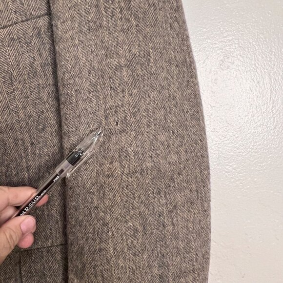 Stonehaven Mens Brown Herringbone Wool Blazer 2-Button USA Made Size 42R flaw - Picture 16 of 16